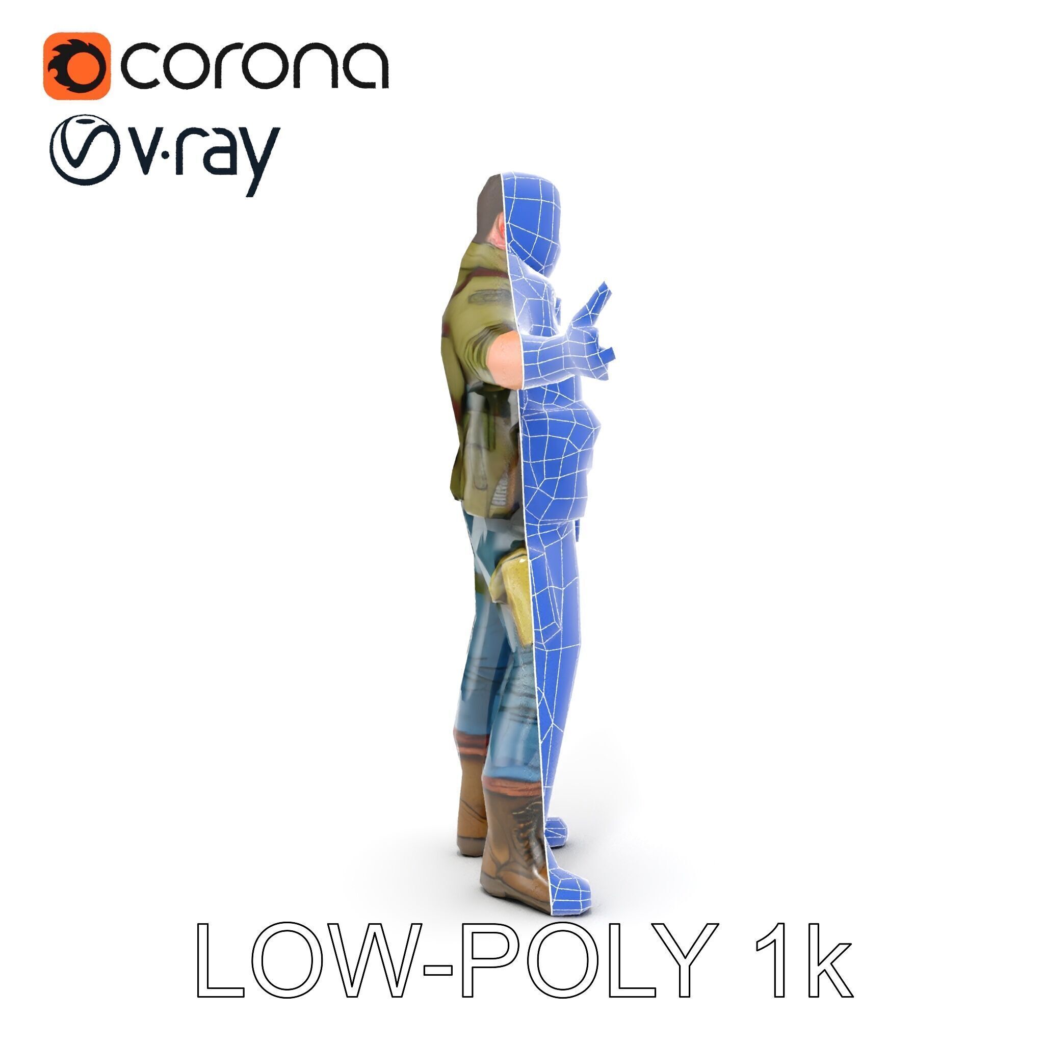 Military Tactical Soldier Rigged and Animated D Model Low-poly 3D model_23
