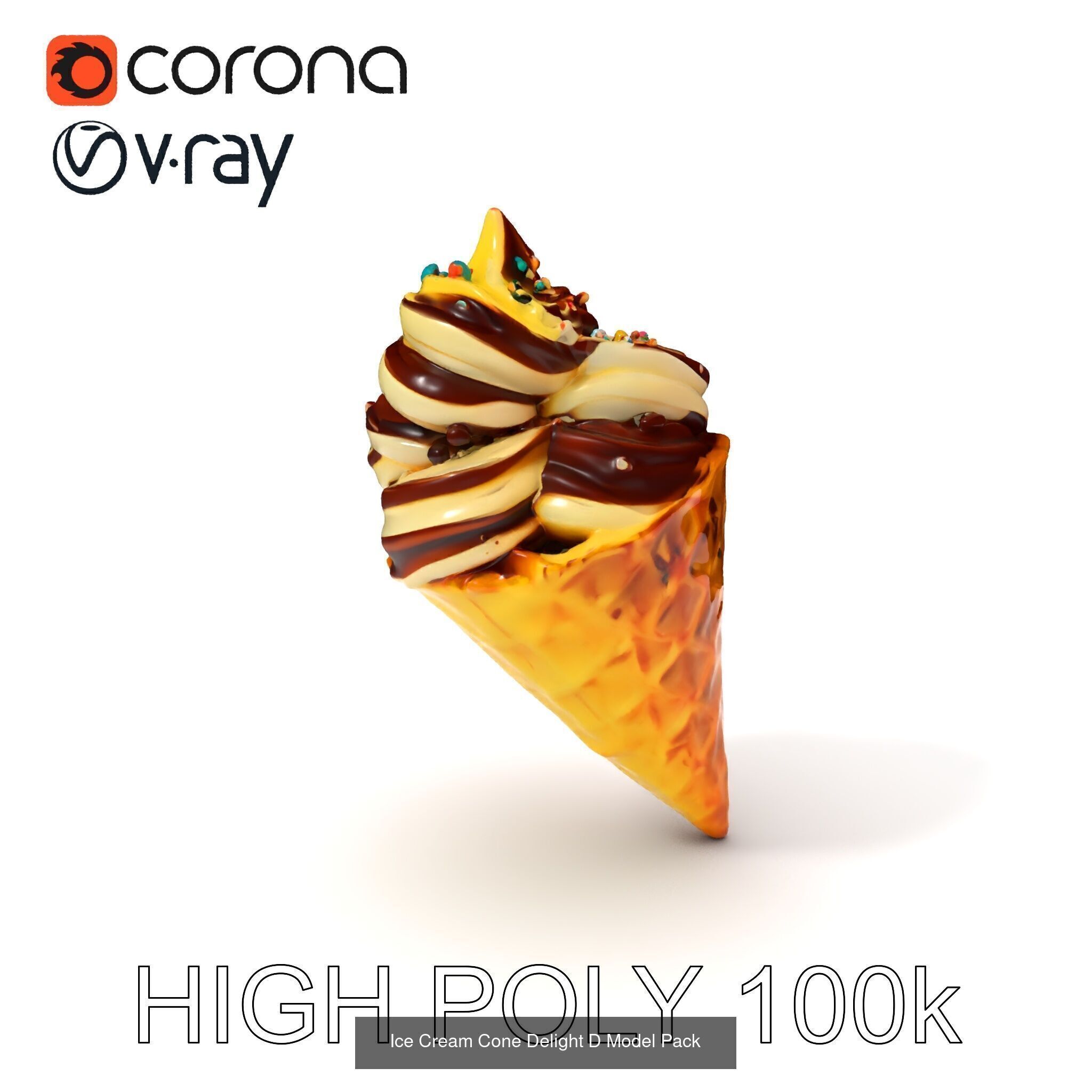 Ice Cream Cone Extravaganza Pack 3D Model Collection_16