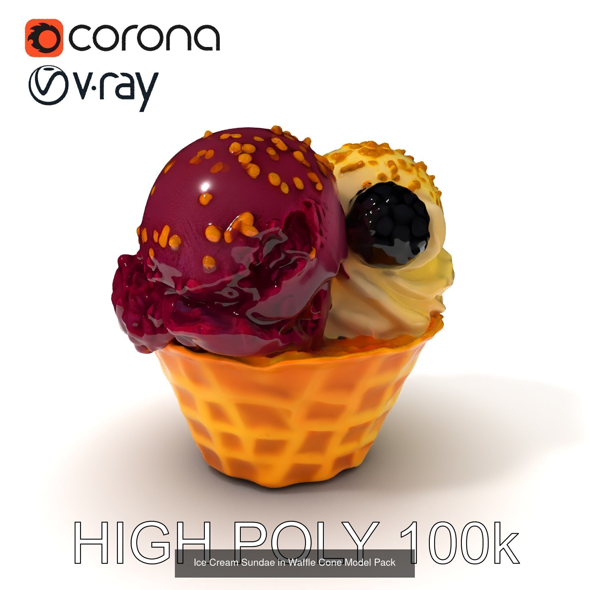 Ice Cream Cone Extravaganza Pack 3D Model Collection_25