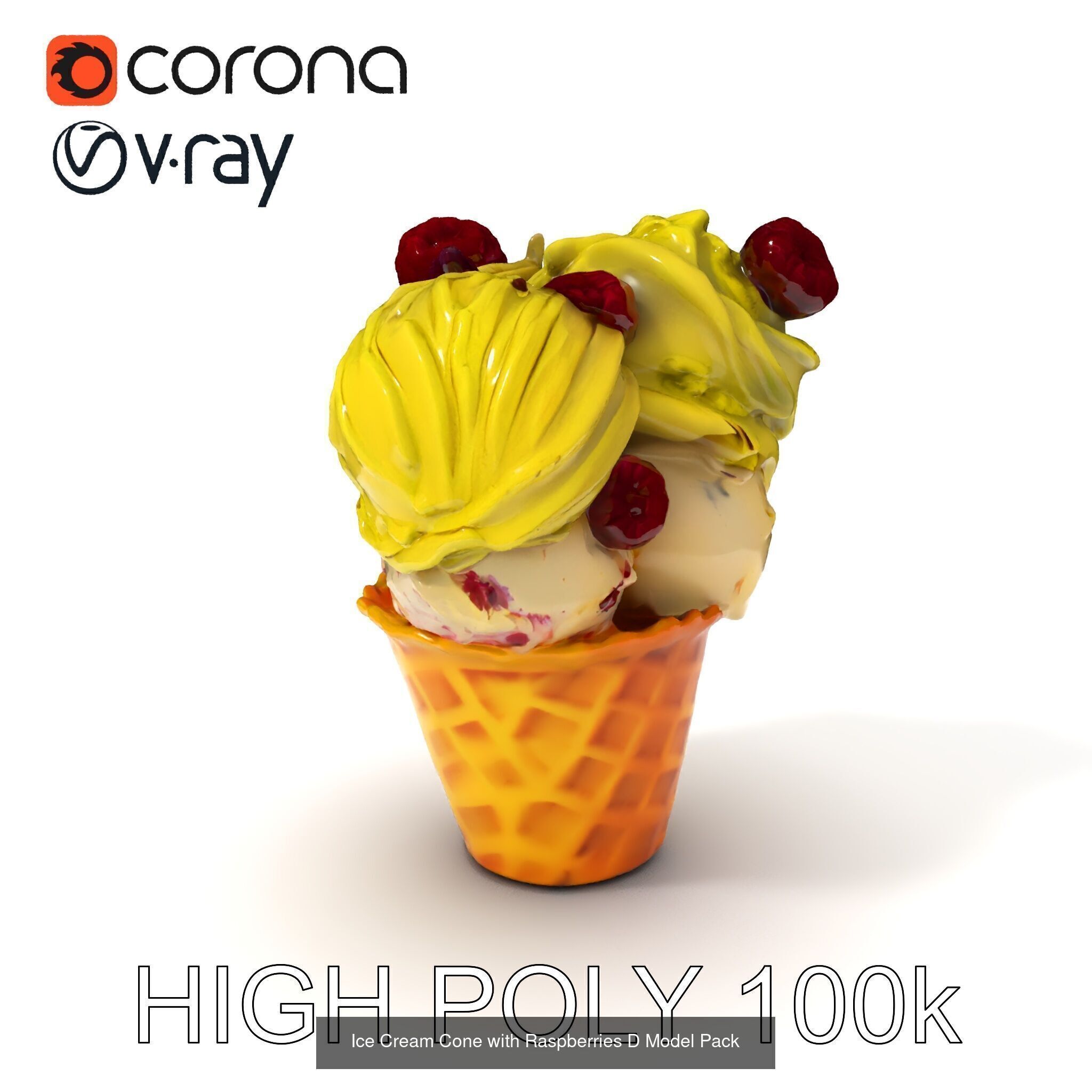 Ice Cream Cone Extravaganza Pack 3D Model Collection_30