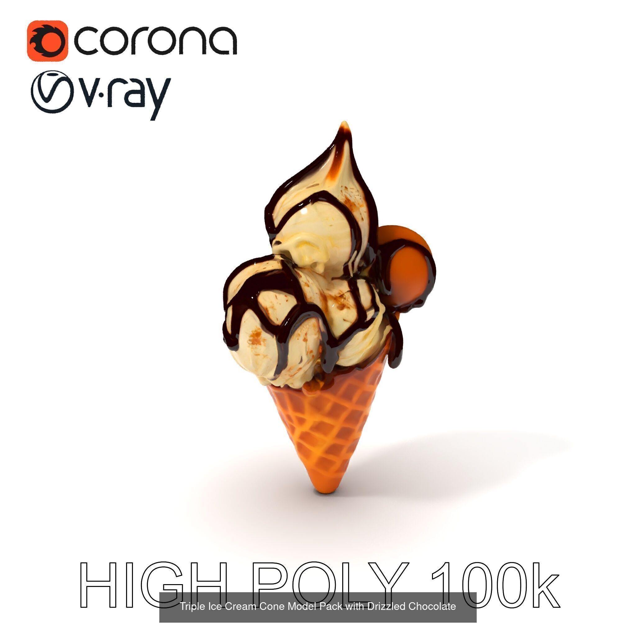 Ice Cream Cone Extravaganza Pack 3D Model Collection_21