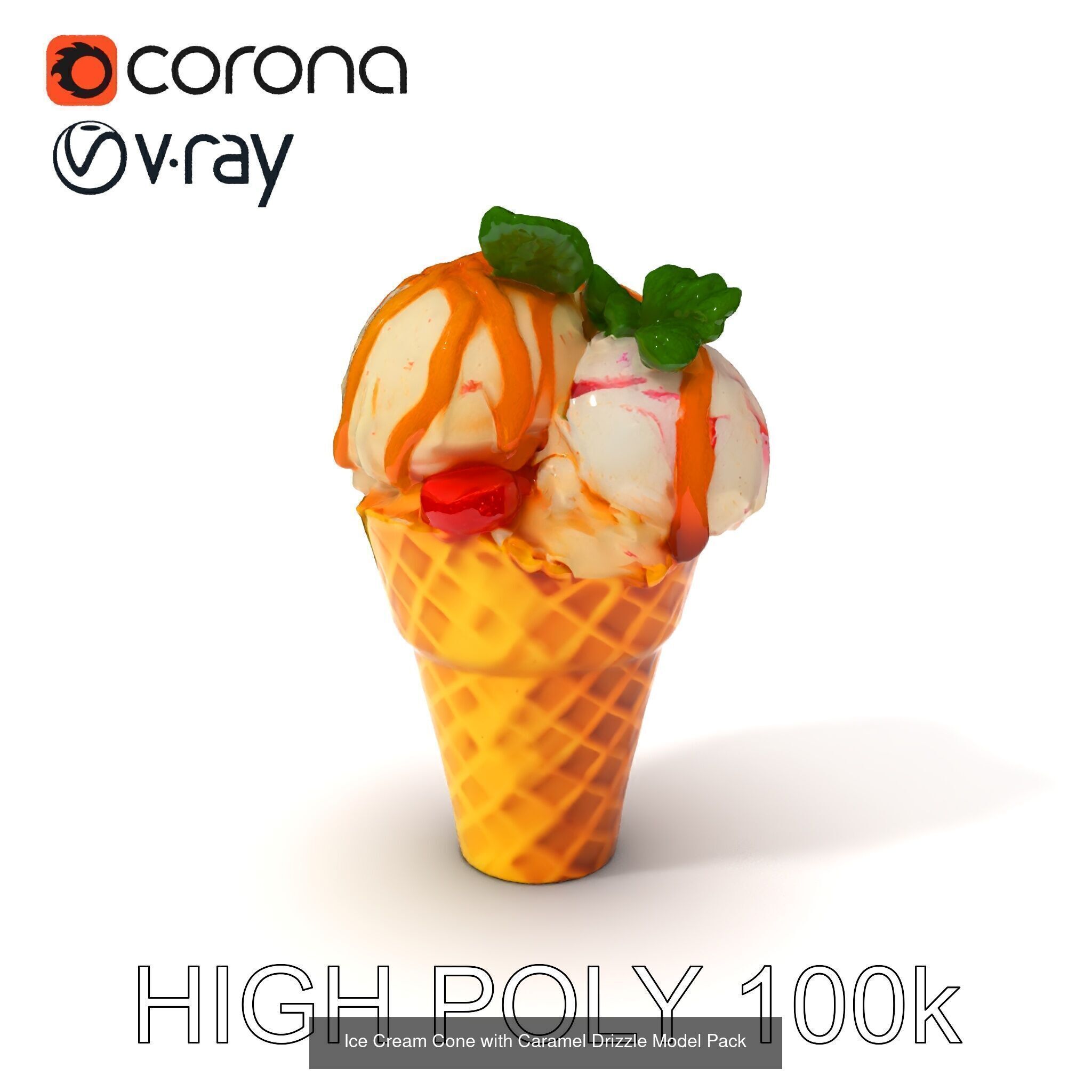 Ice Cream Cone Extravaganza Pack 3D Model Collection_24