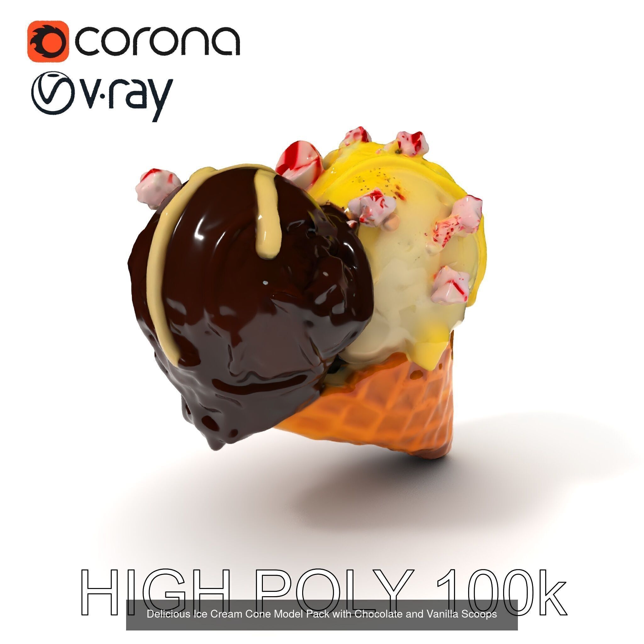 Ice Cream Cone Extravaganza Pack 3D Model Collection_23