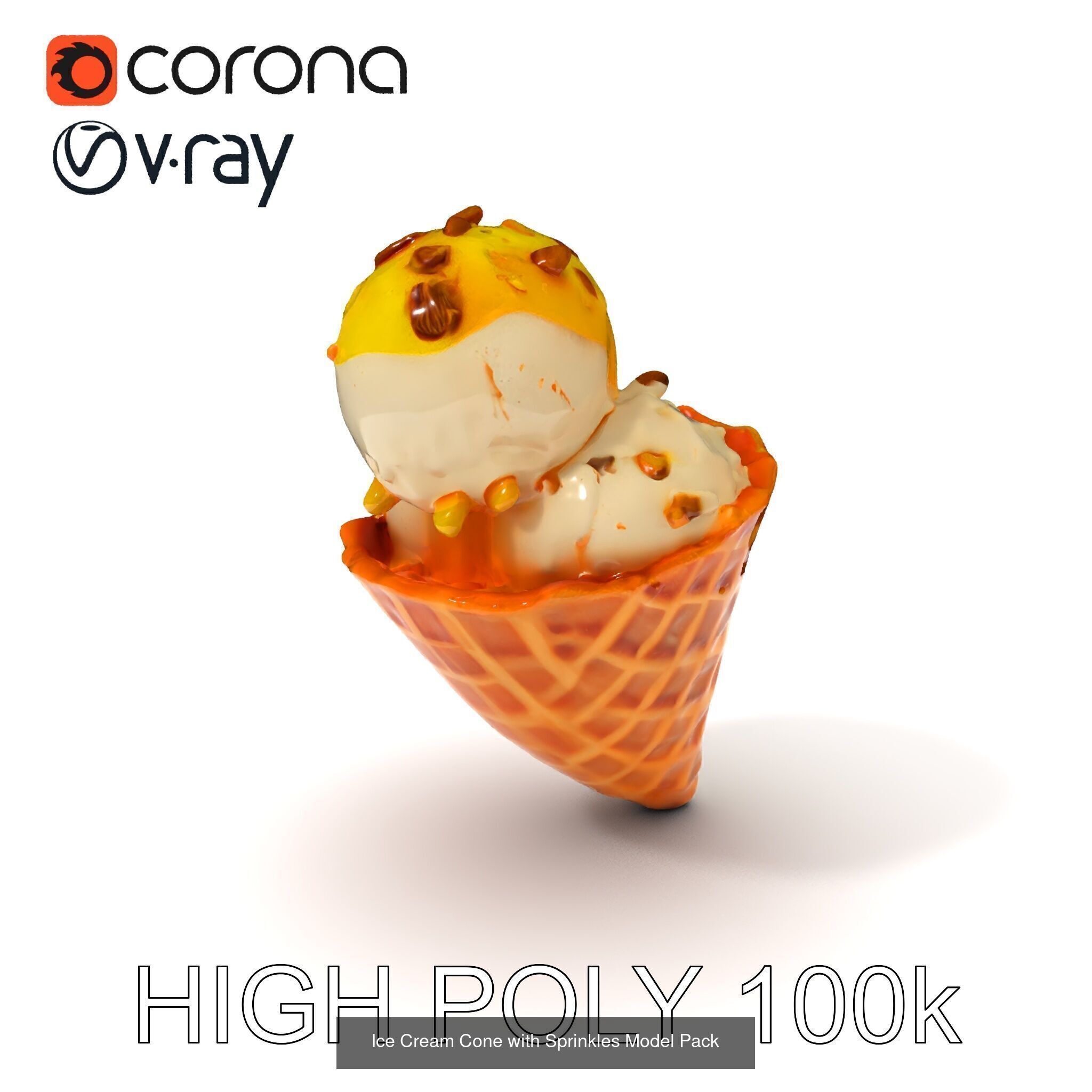 Ice Cream Cone Extravaganza Pack 3D Model Collection_22
