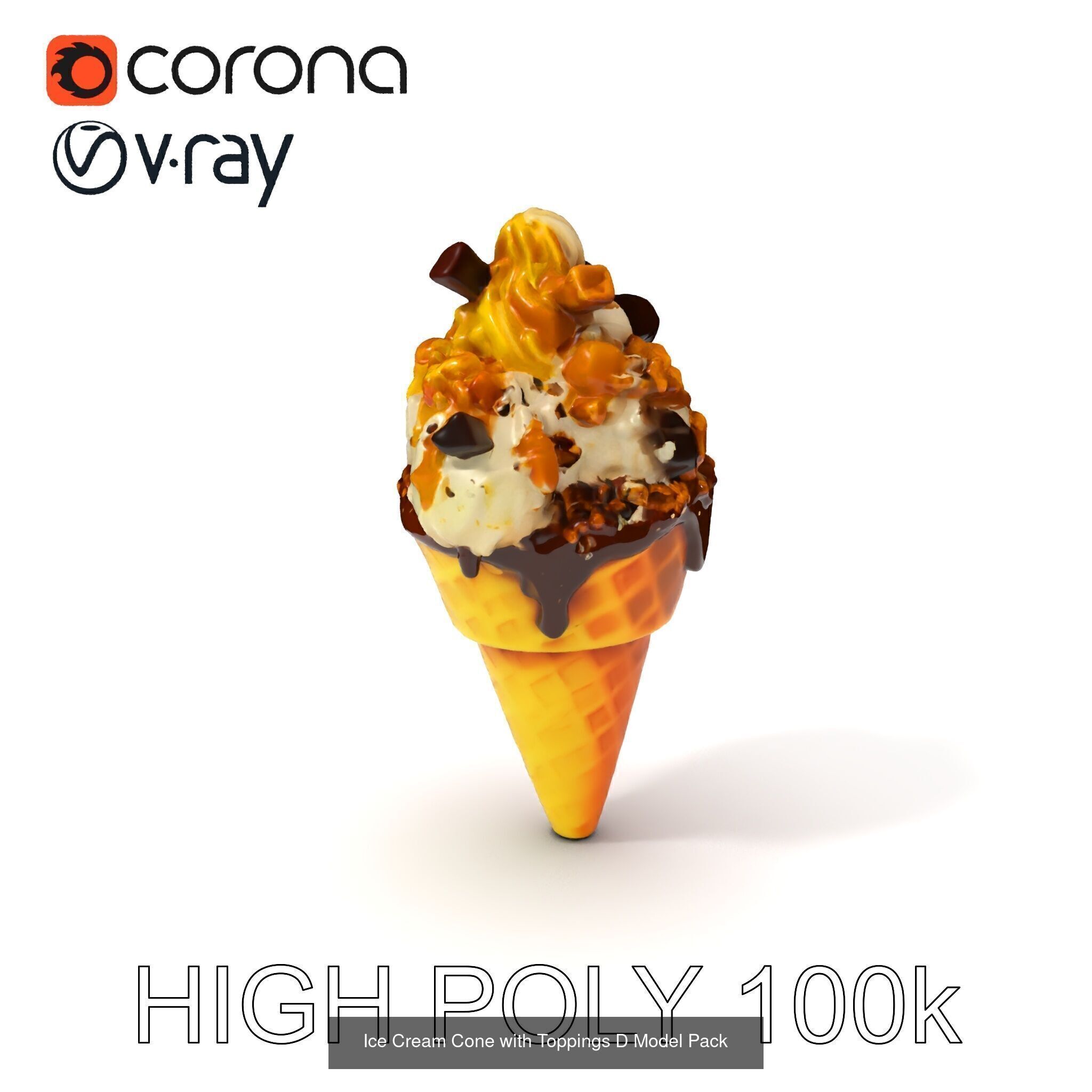Ice Cream Cone Extravaganza Pack 3D Model Collection_19