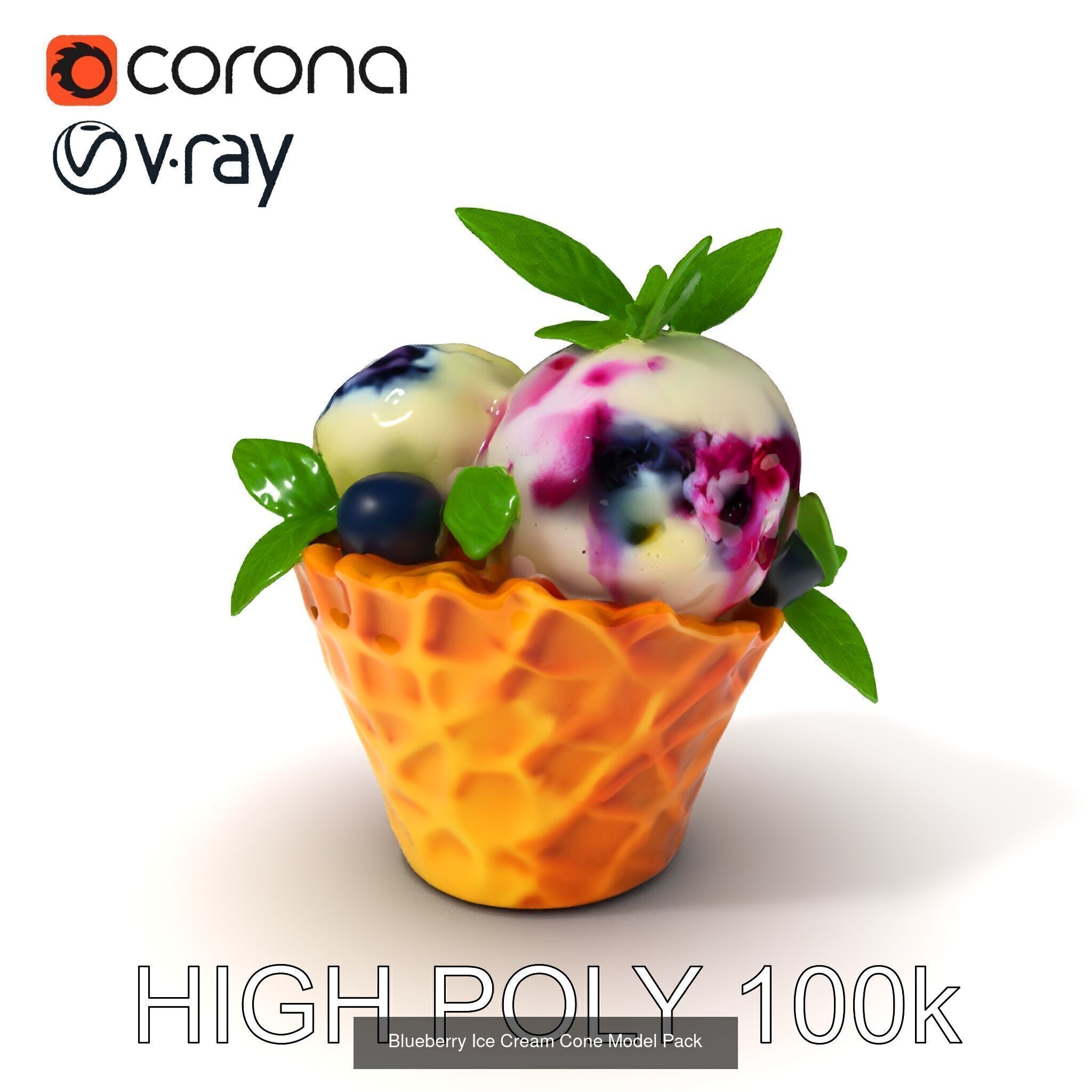 Ice Cream Cone Extravaganza Pack 3D Model Collection_17