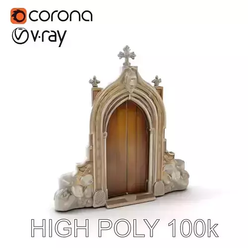 Gothic Stone Arch Doorway model pack Low-poly 3D model