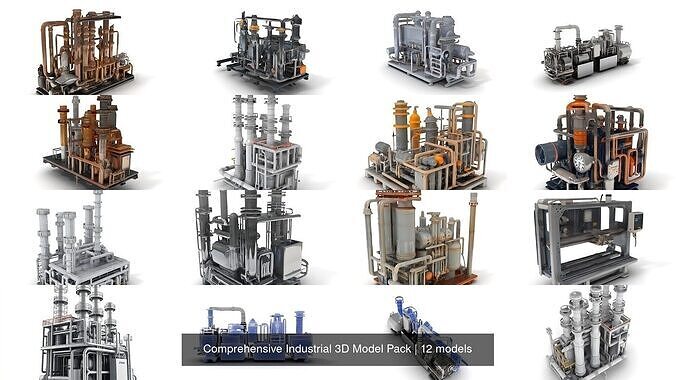 Comprehensive Industrial 3D Model Pack 3D Model Collection