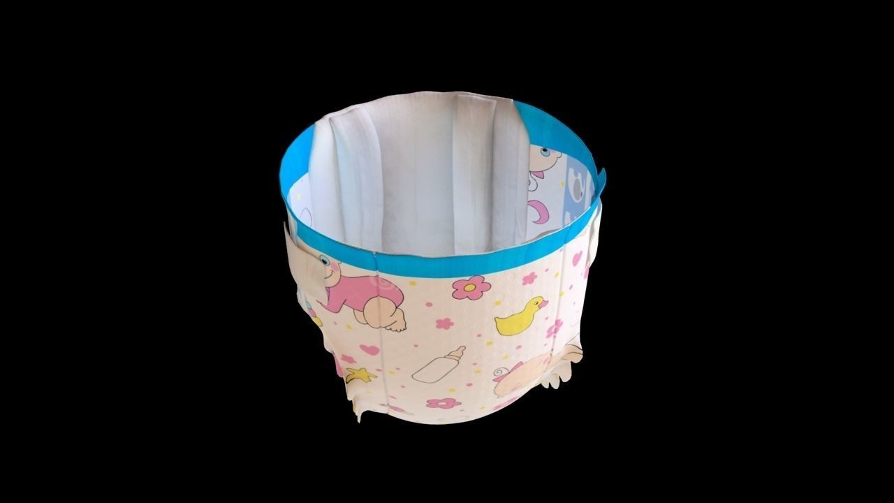 diapers teddy bear paper lantern 3D model_3