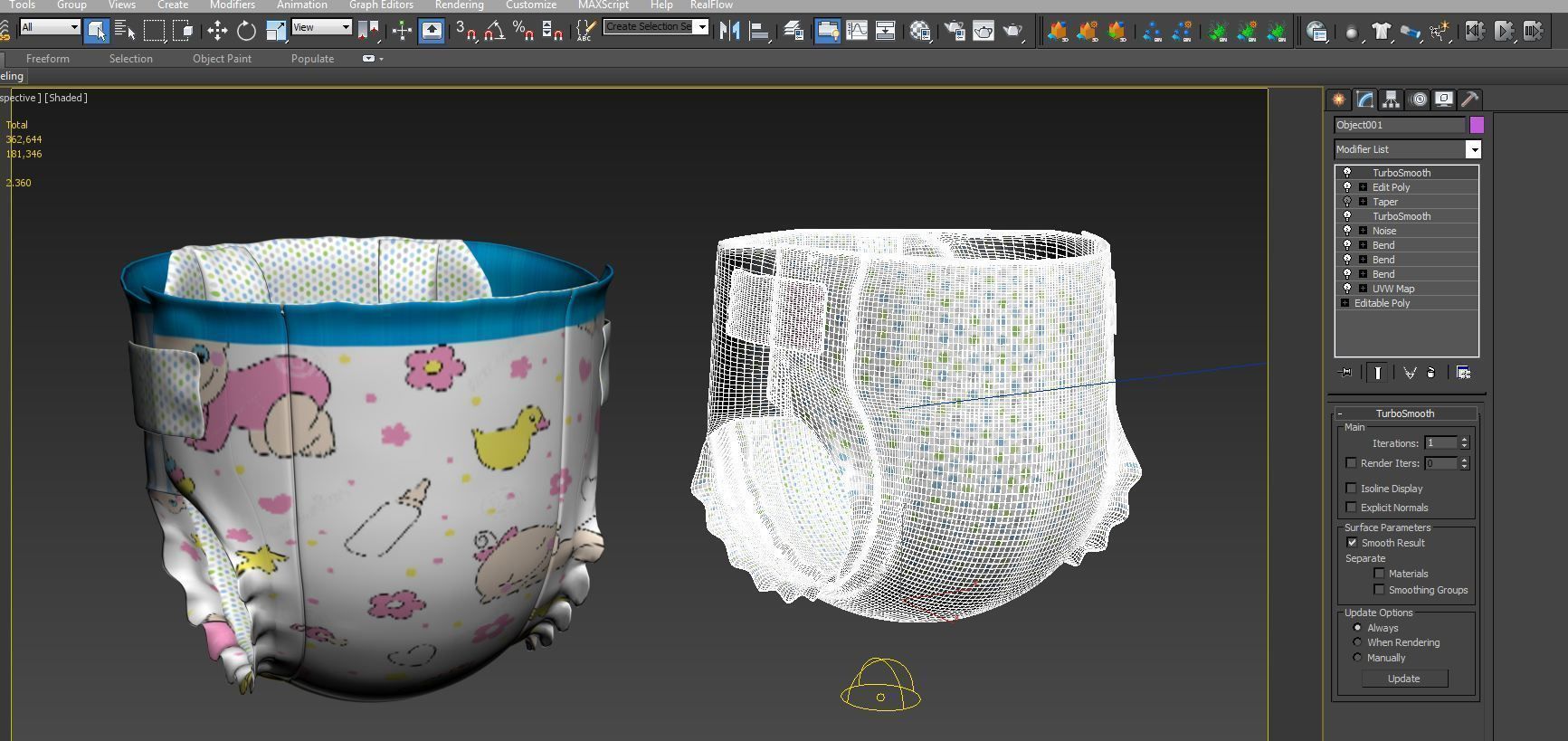 diapers teddy bear paper lantern 3D model_4