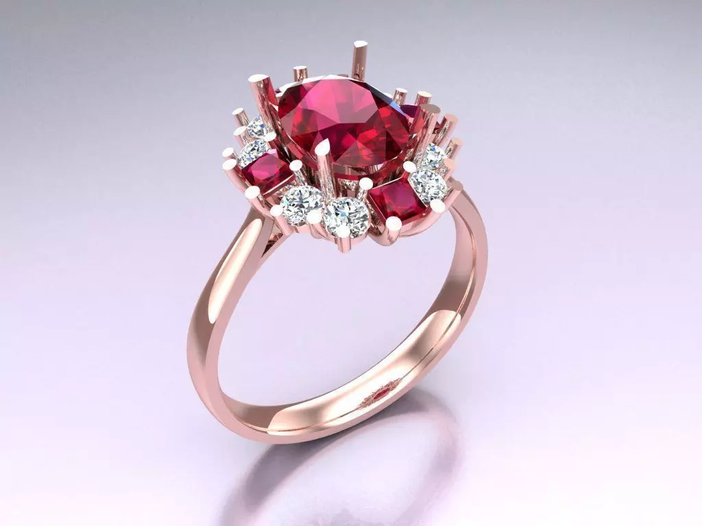 Oval stone ring - Womens Rings - N742055 3D print model