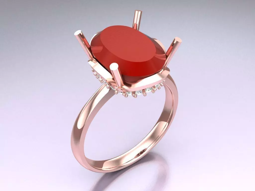 Oval stone ring - Womens Rings - N742154 3D print model