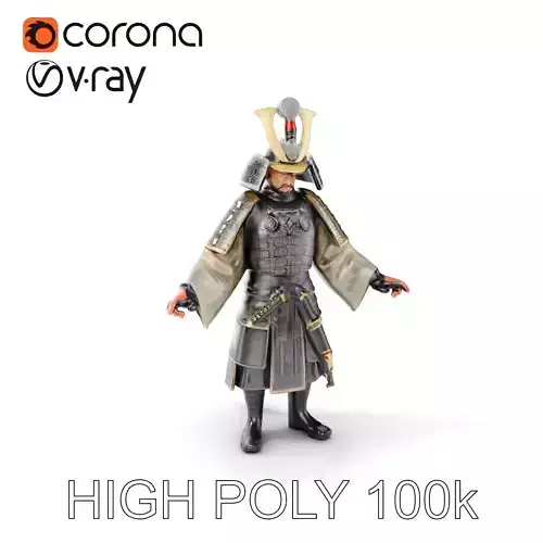 Samurai Warrior Character Model Rigged and Animated