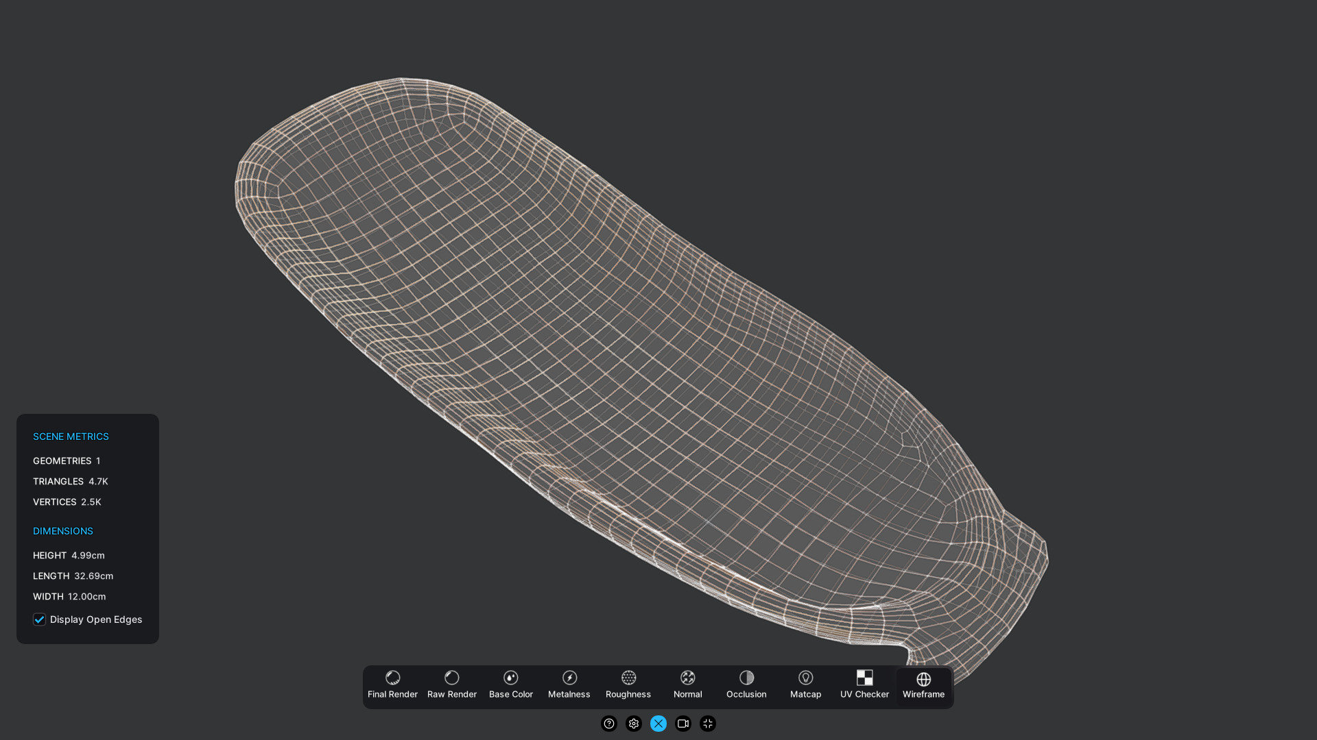 Wooden Tray Low-poly 3D model_6