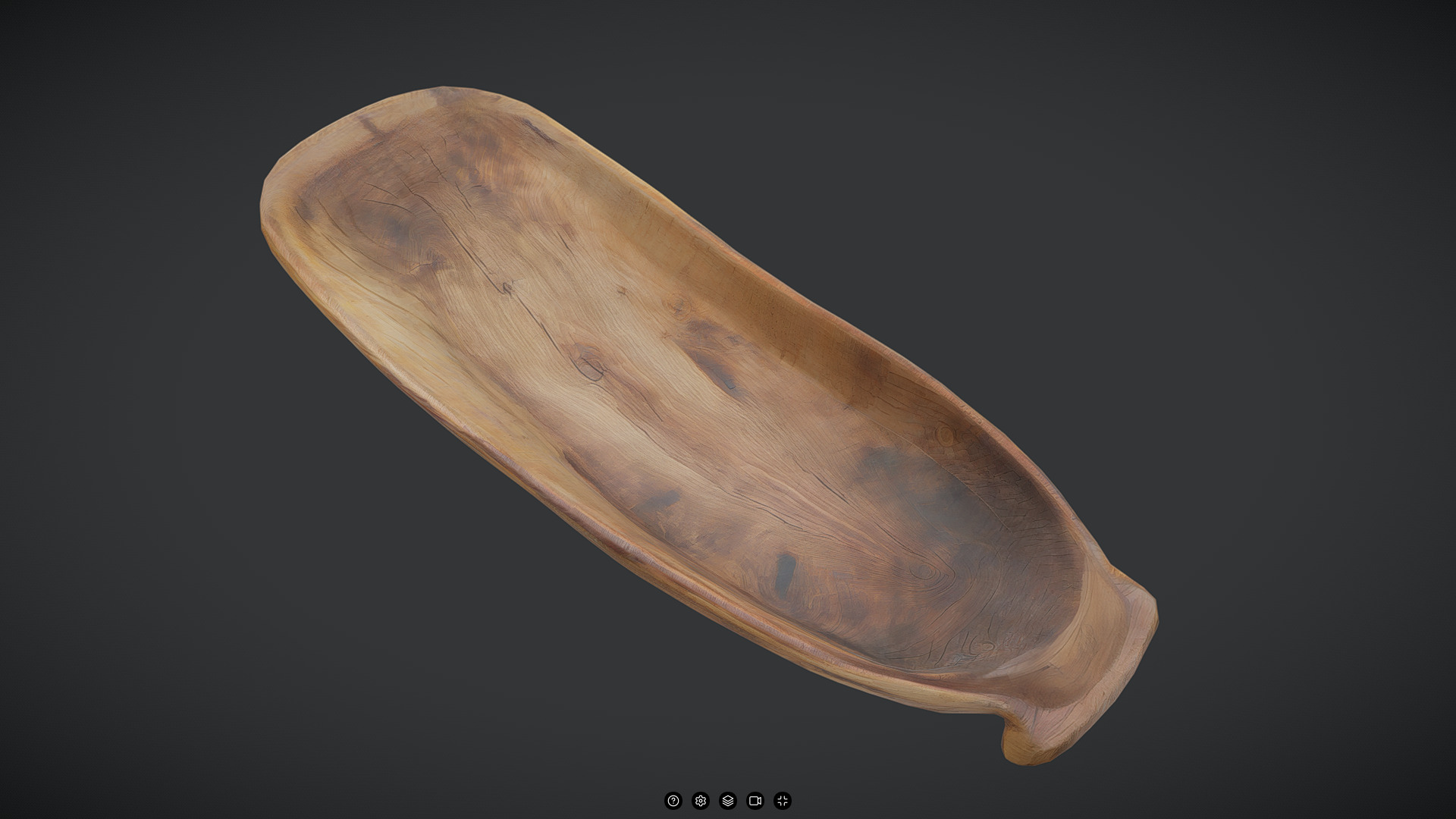 Wooden Tray Low-poly 3D model_5