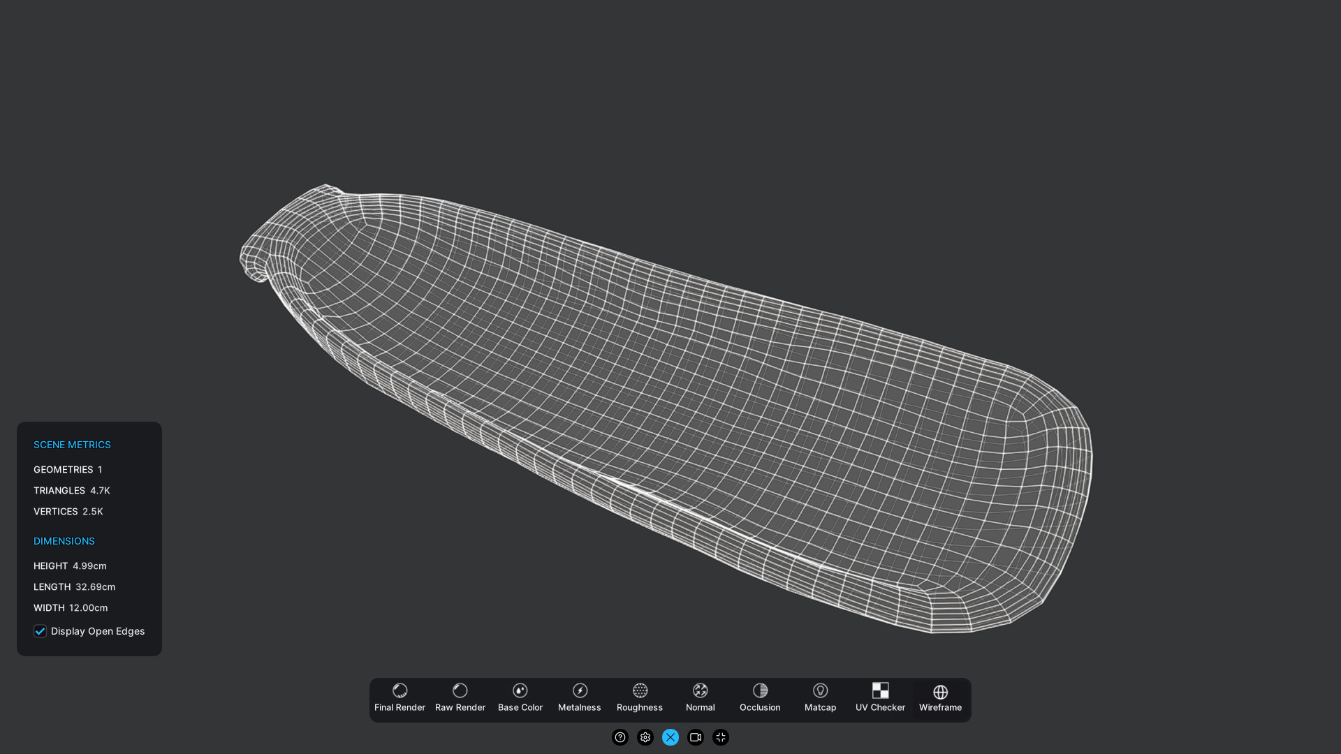 Wooden Tray Low-poly 3D model_2