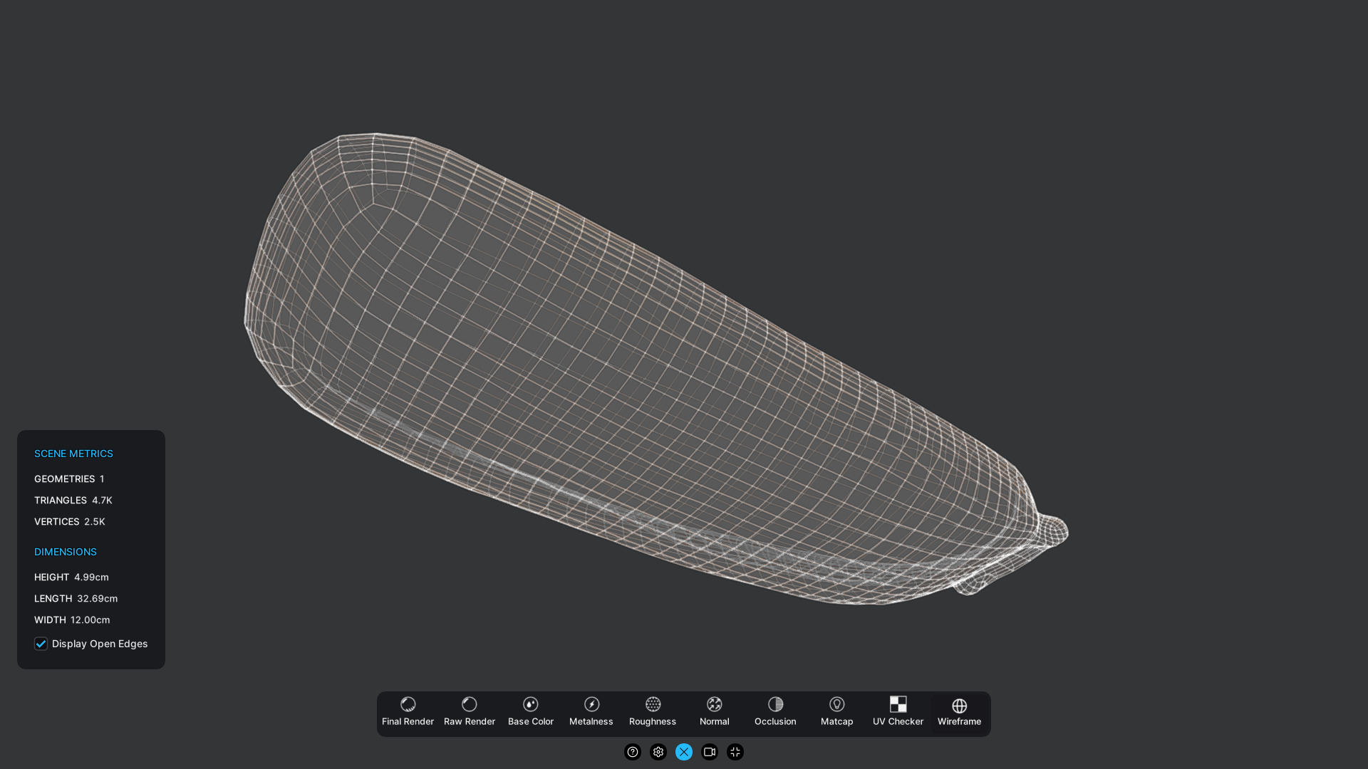 Wooden Tray Low-poly 3D model_4