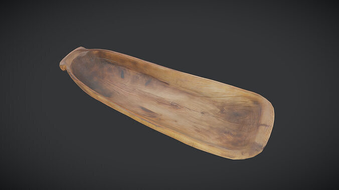 Wooden Tray Low-poly 3D model