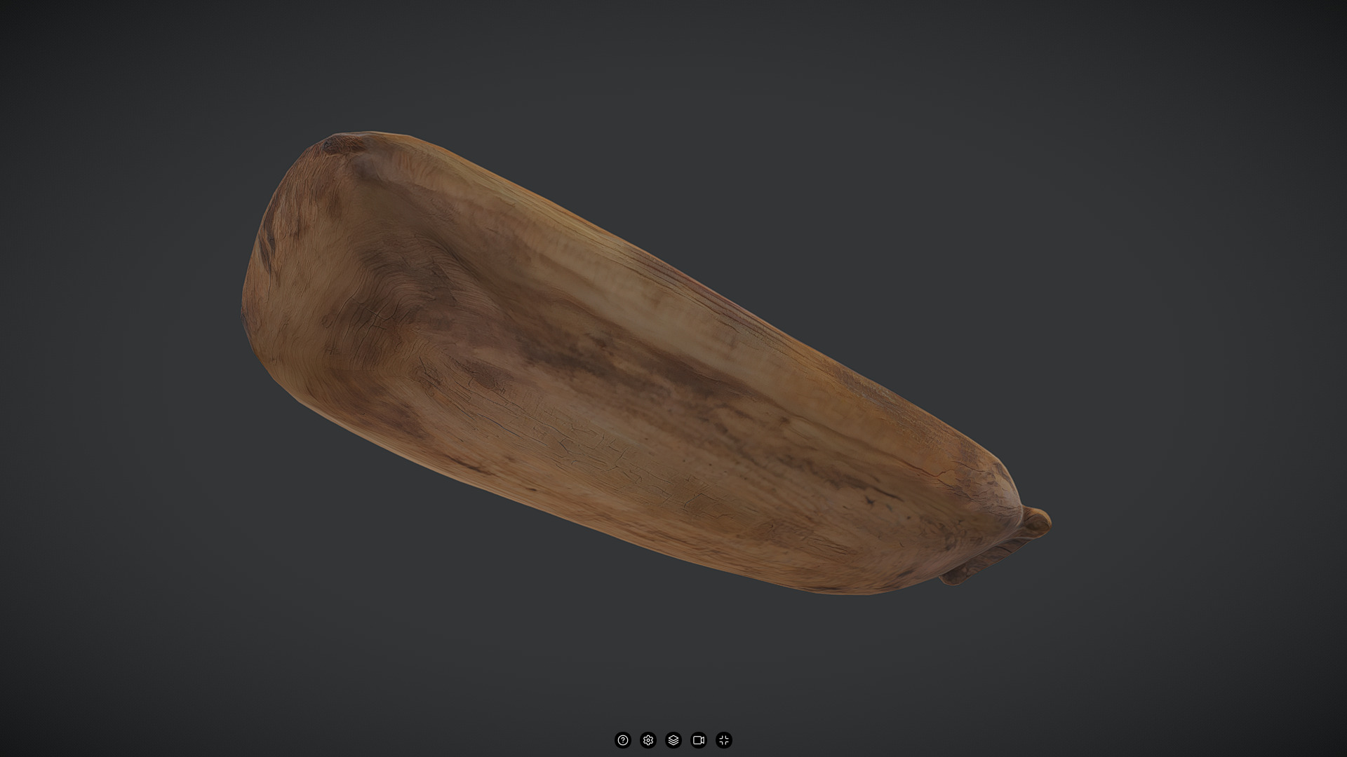 Wooden Tray Low-poly 3D model_3