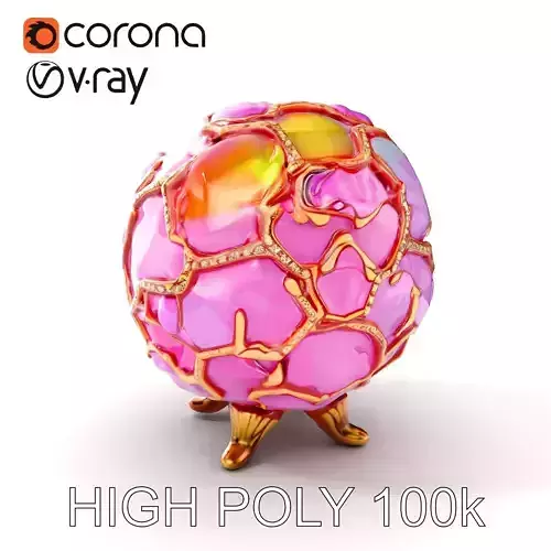 Gemstone Encrusted Orb with Stand Model Pack Low-poly 3D model