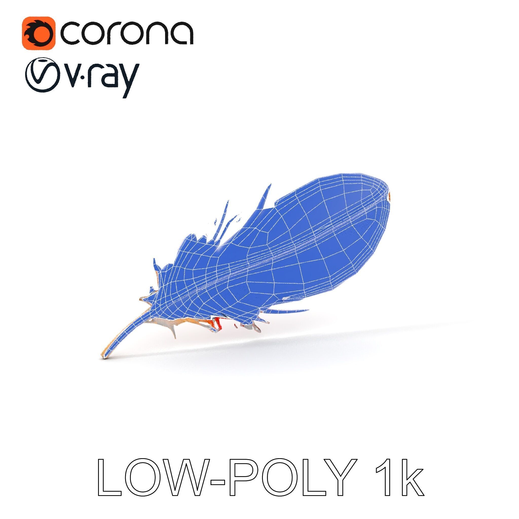 Vibrant Orange Feather Model Pack Low-poly 3D model_21