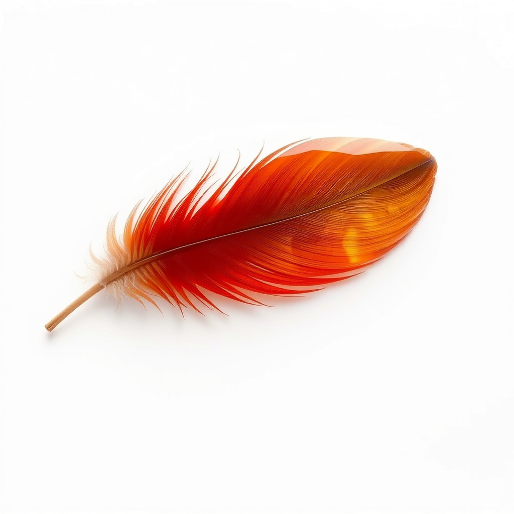 Vibrant Orange Feather Model Pack Low-poly 3D model_3