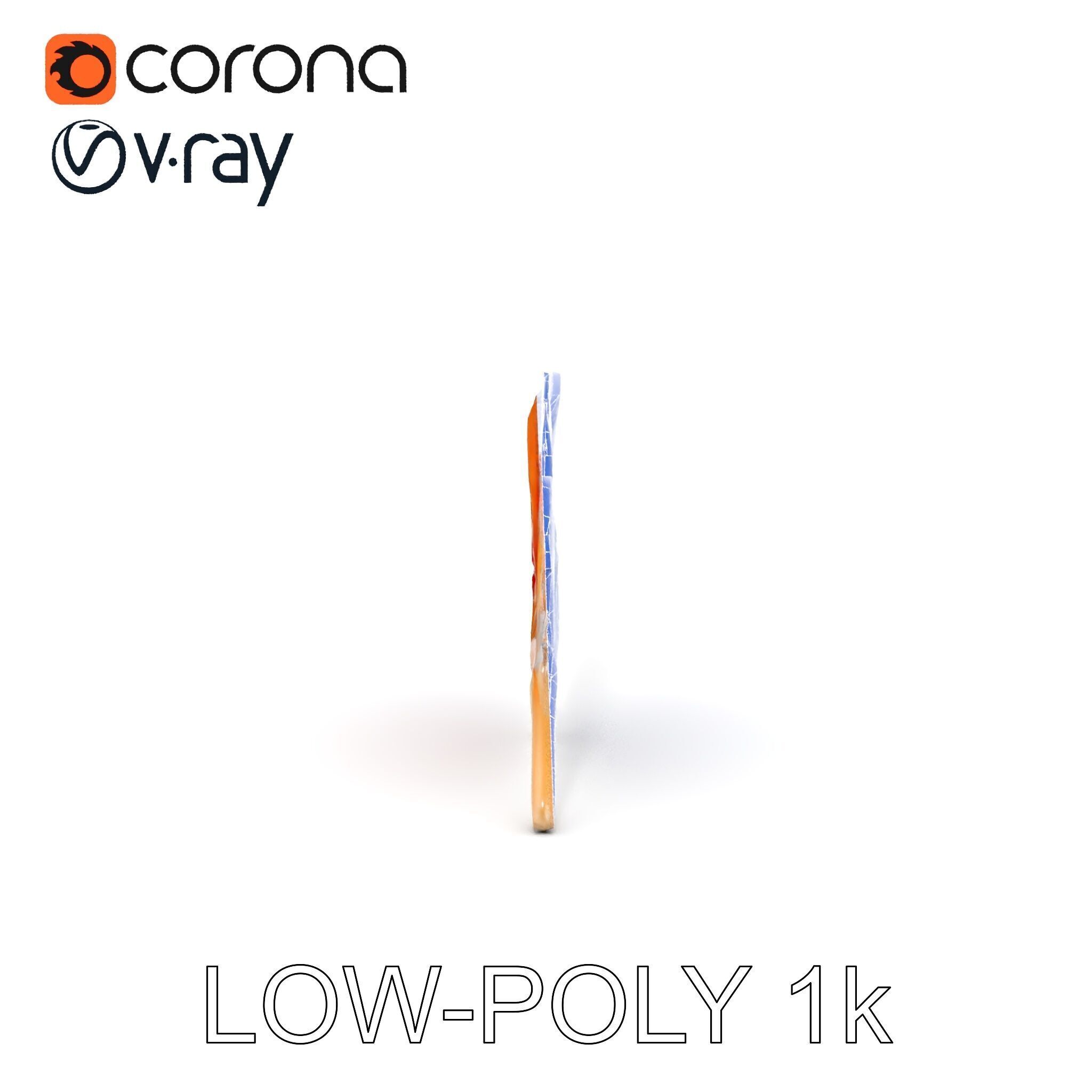 Vibrant Orange Feather Model Pack Low-poly 3D model_27