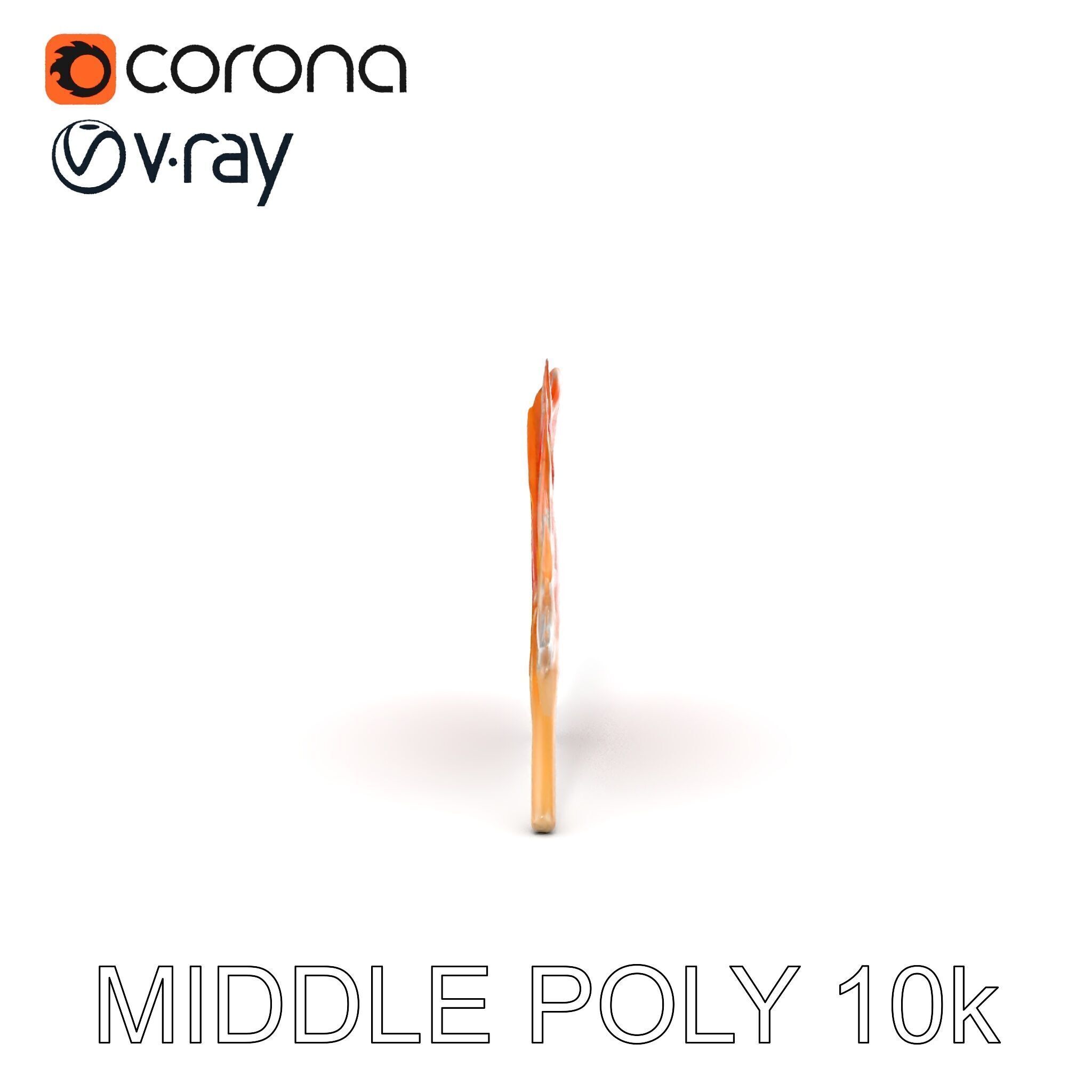 Vibrant Orange Feather Model Pack Low-poly 3D model_7