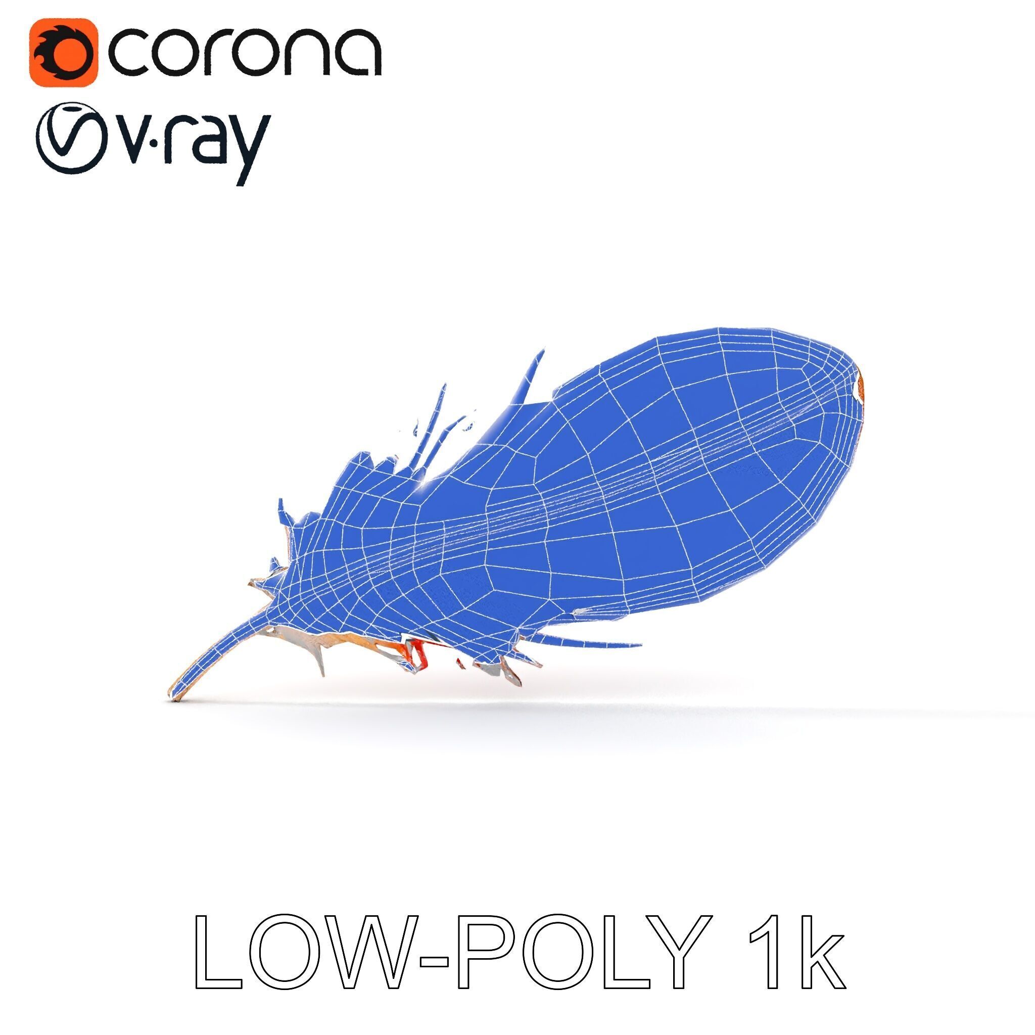 Vibrant Orange Feather Model Pack Low-poly 3D model_15