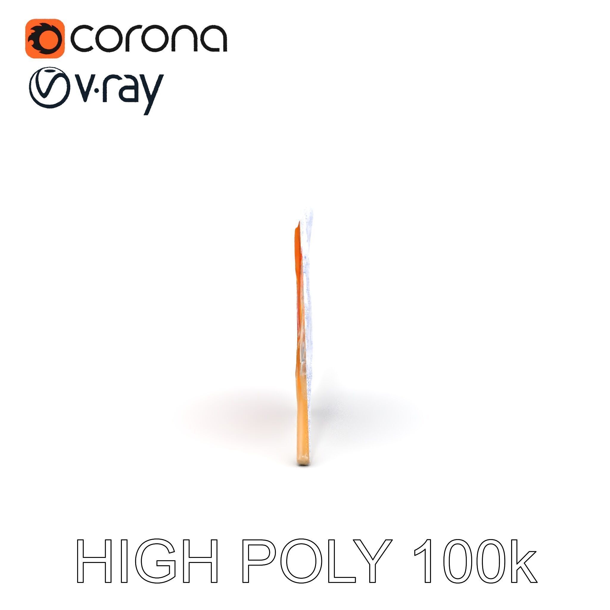 Vibrant Orange Feather Model Pack Low-poly 3D model_19