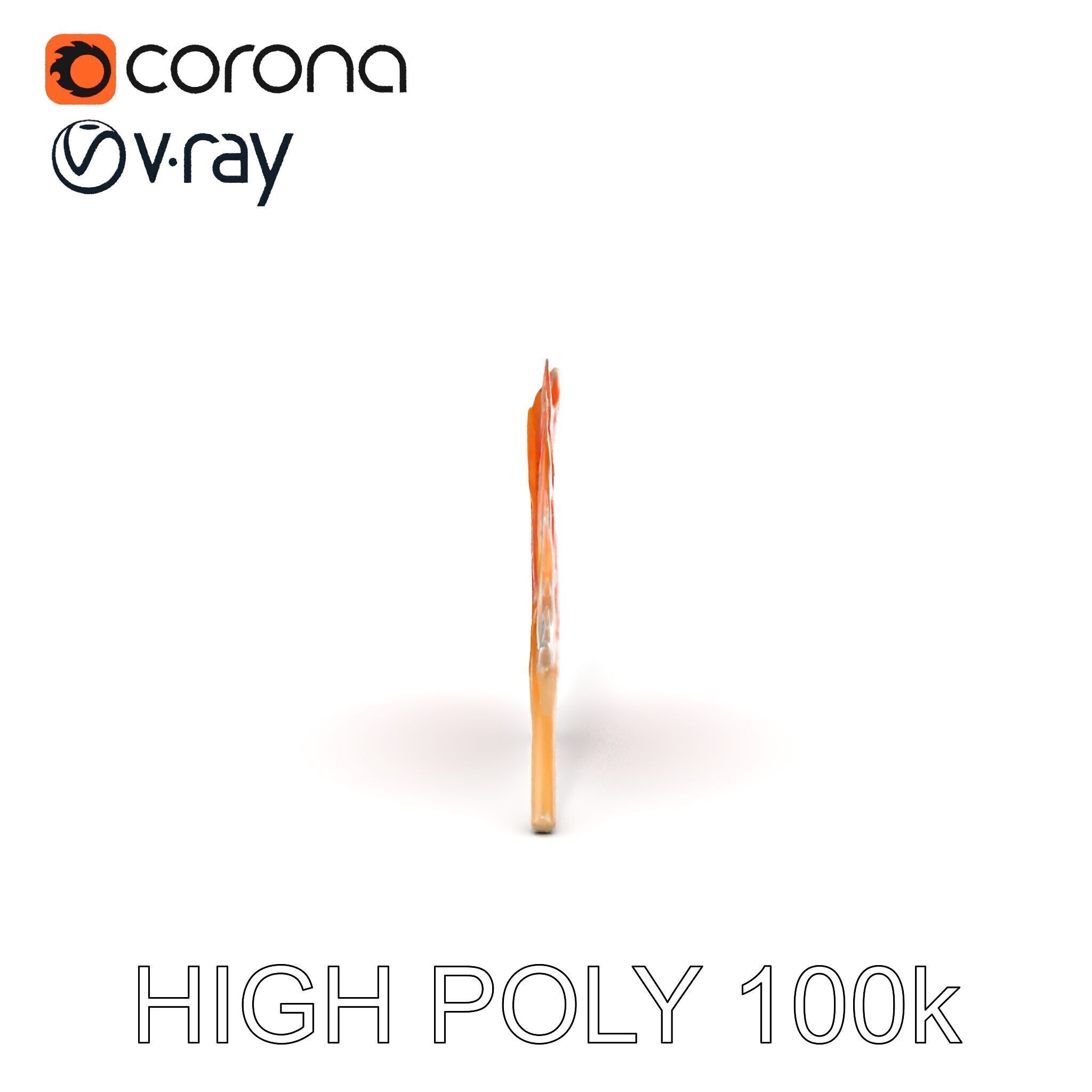 Vibrant Orange Feather Model Pack Low-poly 3D model_22