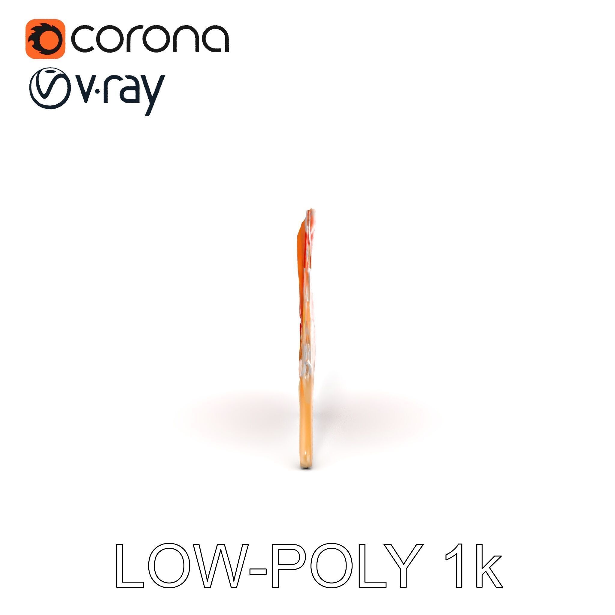 Vibrant Orange Feather Model Pack Low-poly 3D model_30