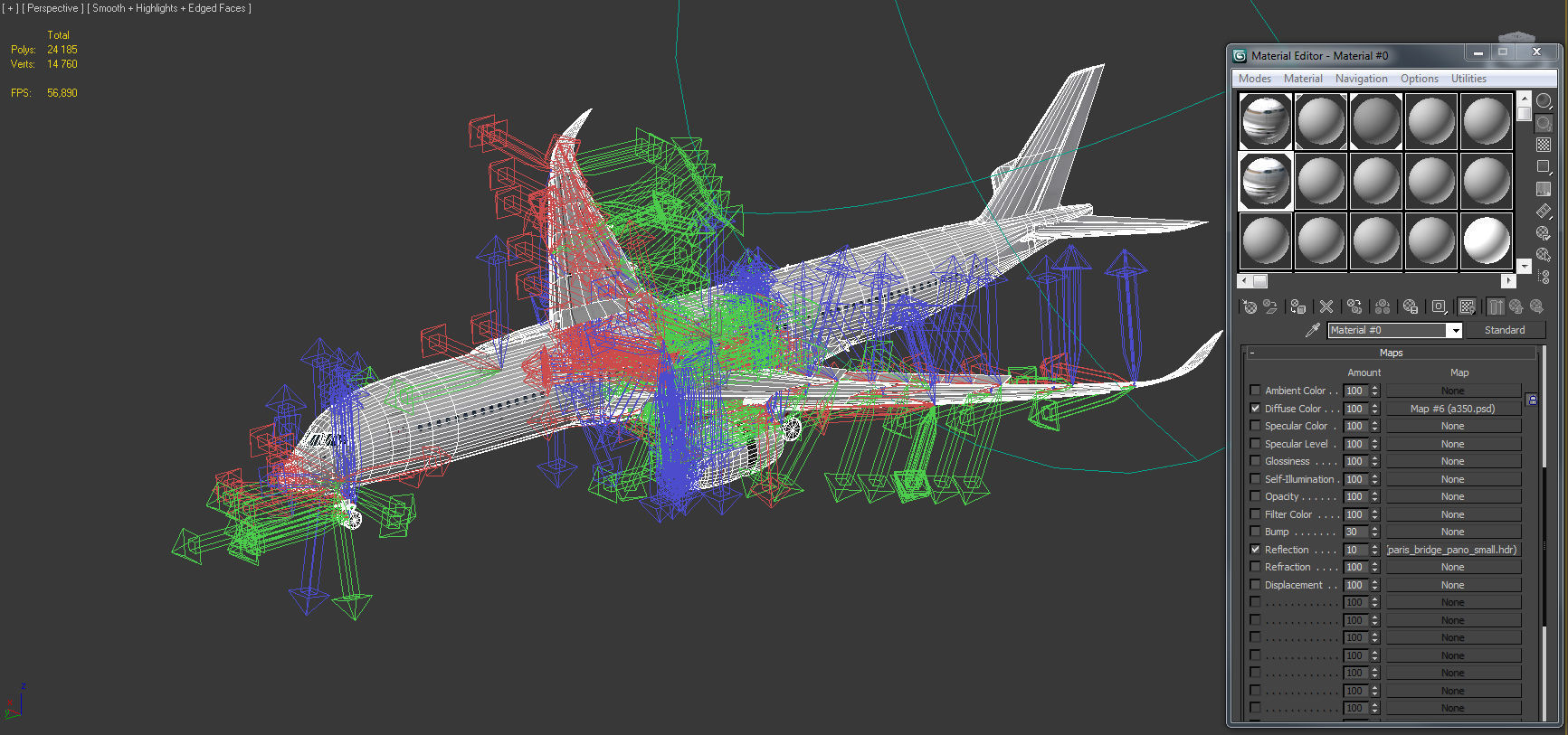 Airbus A350-900 XWB Low-poly 3D model_19
