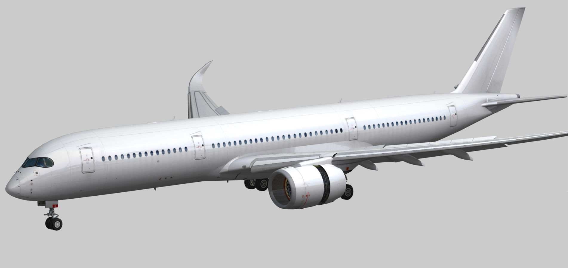 Airbus A350-900 XWB Low-poly 3D model_5