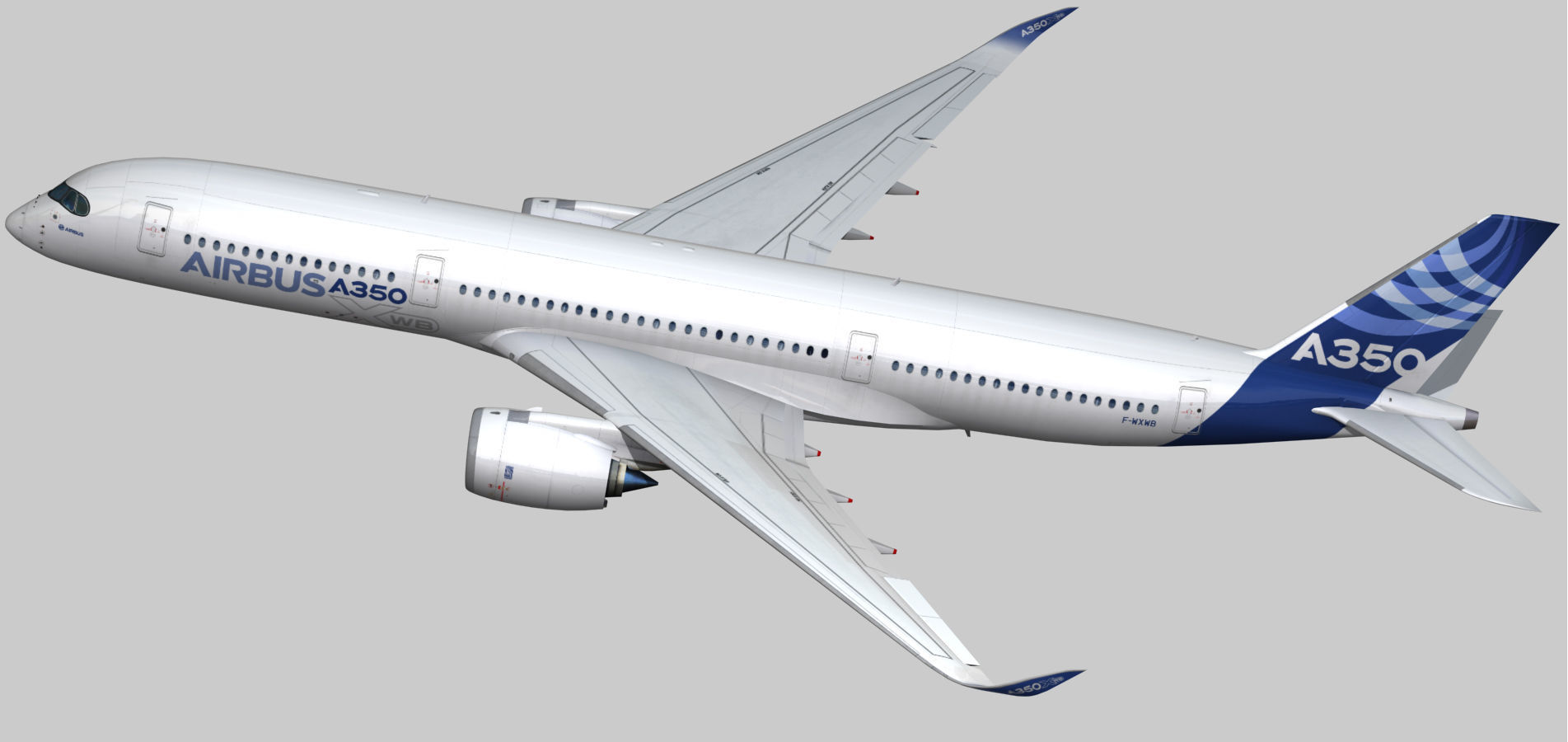 Airbus A350-900 XWB Low-poly 3D model_17
