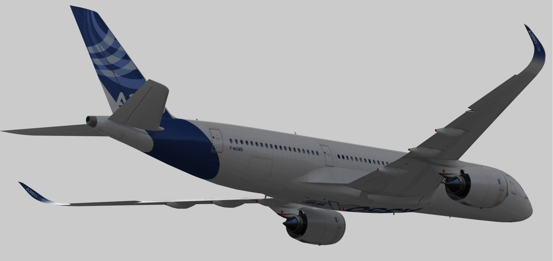 Airbus A350-900 XWB Low-poly 3D model_13