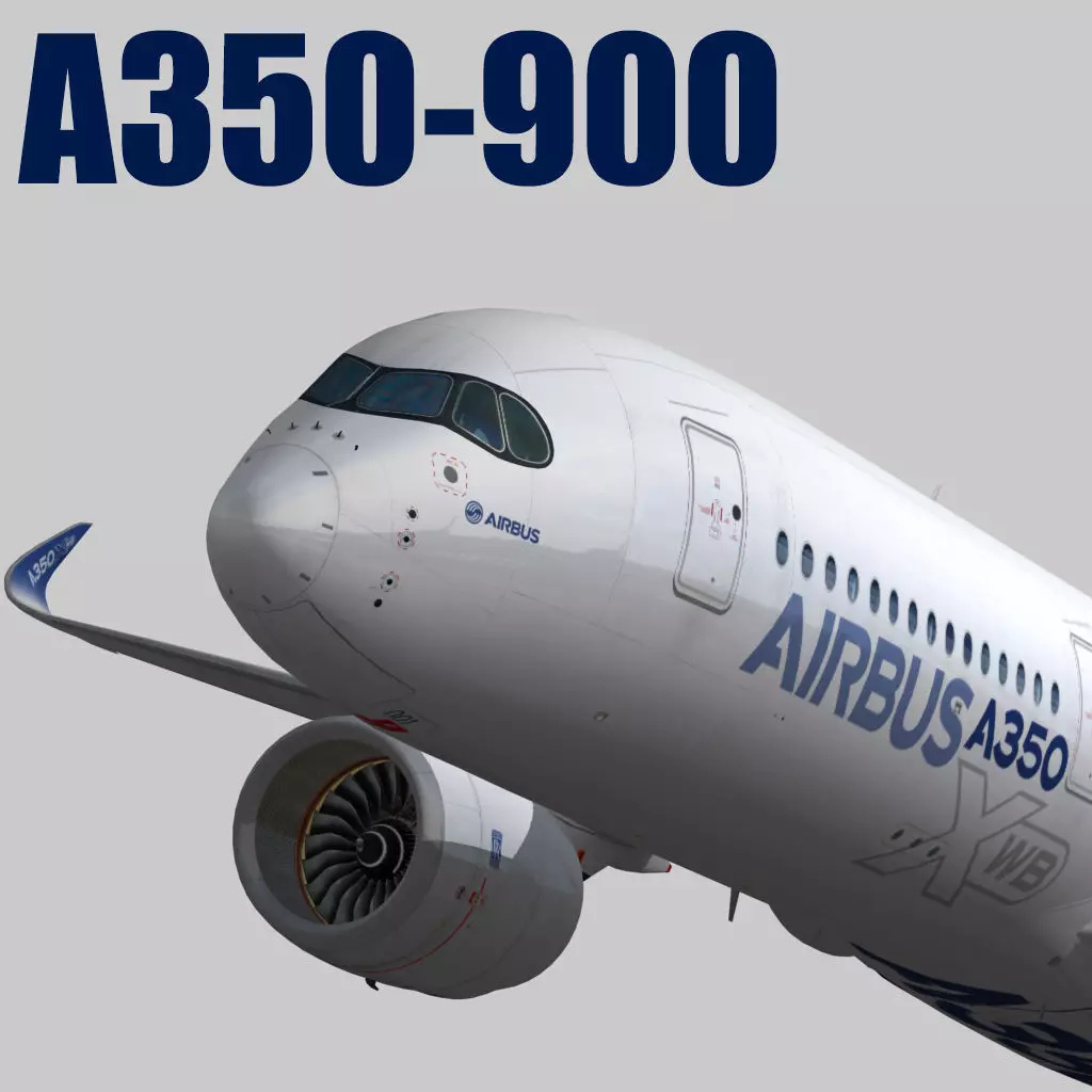Airbus A350-900 XWB Low-poly 3D model_0