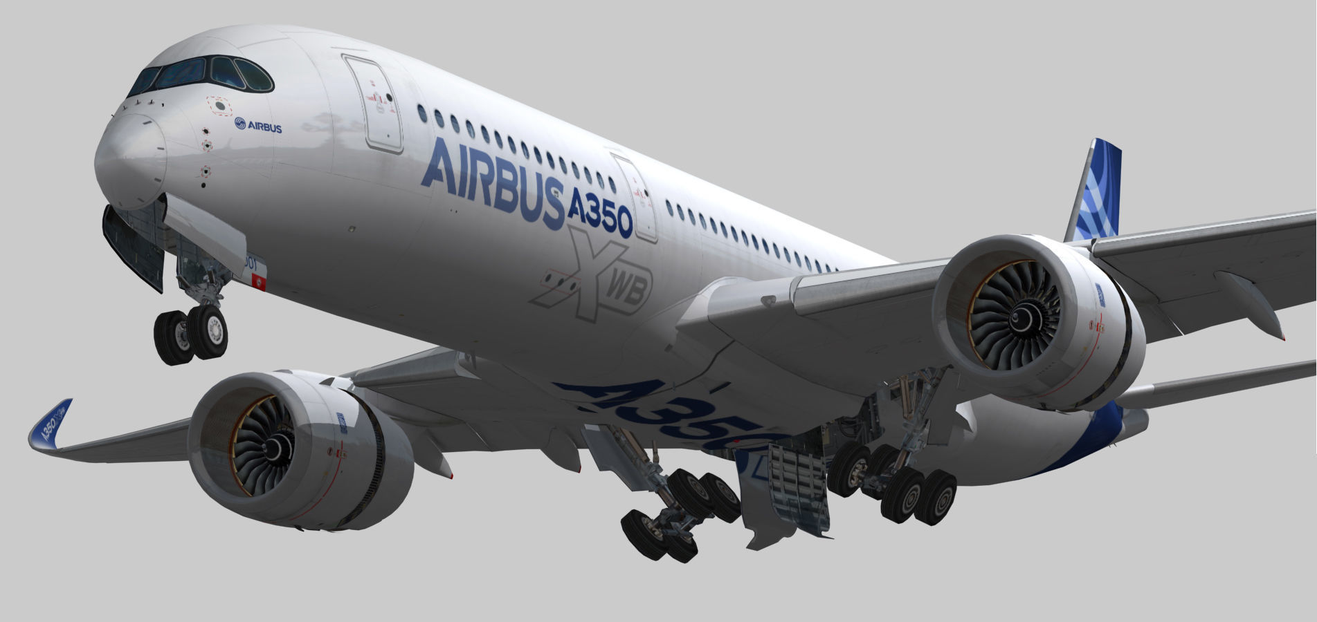 Airbus A350-900 XWB Low-poly 3D model_10