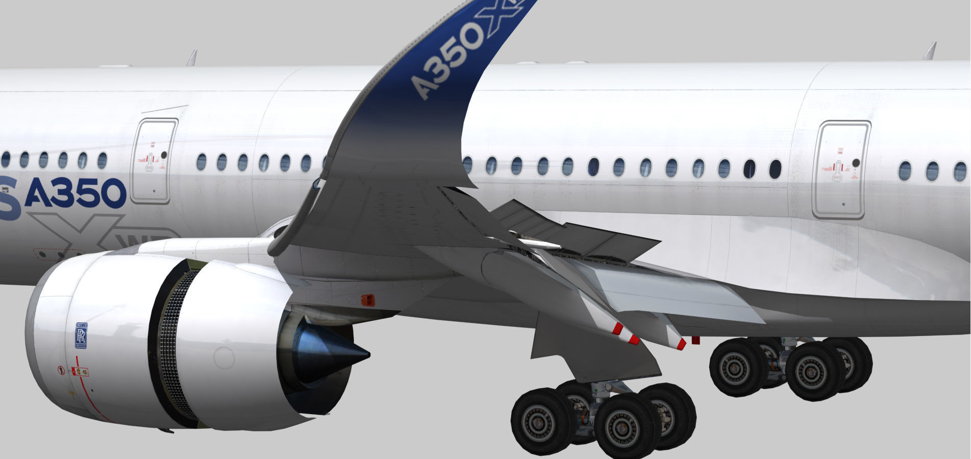 Airbus A350-900 XWB Low-poly 3D model_11