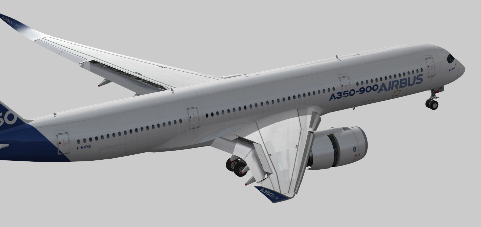 Airbus A350-900 XWB Low-poly 3D model_7