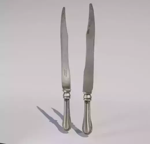 An old knife from the 20th century Low-poly 3D model