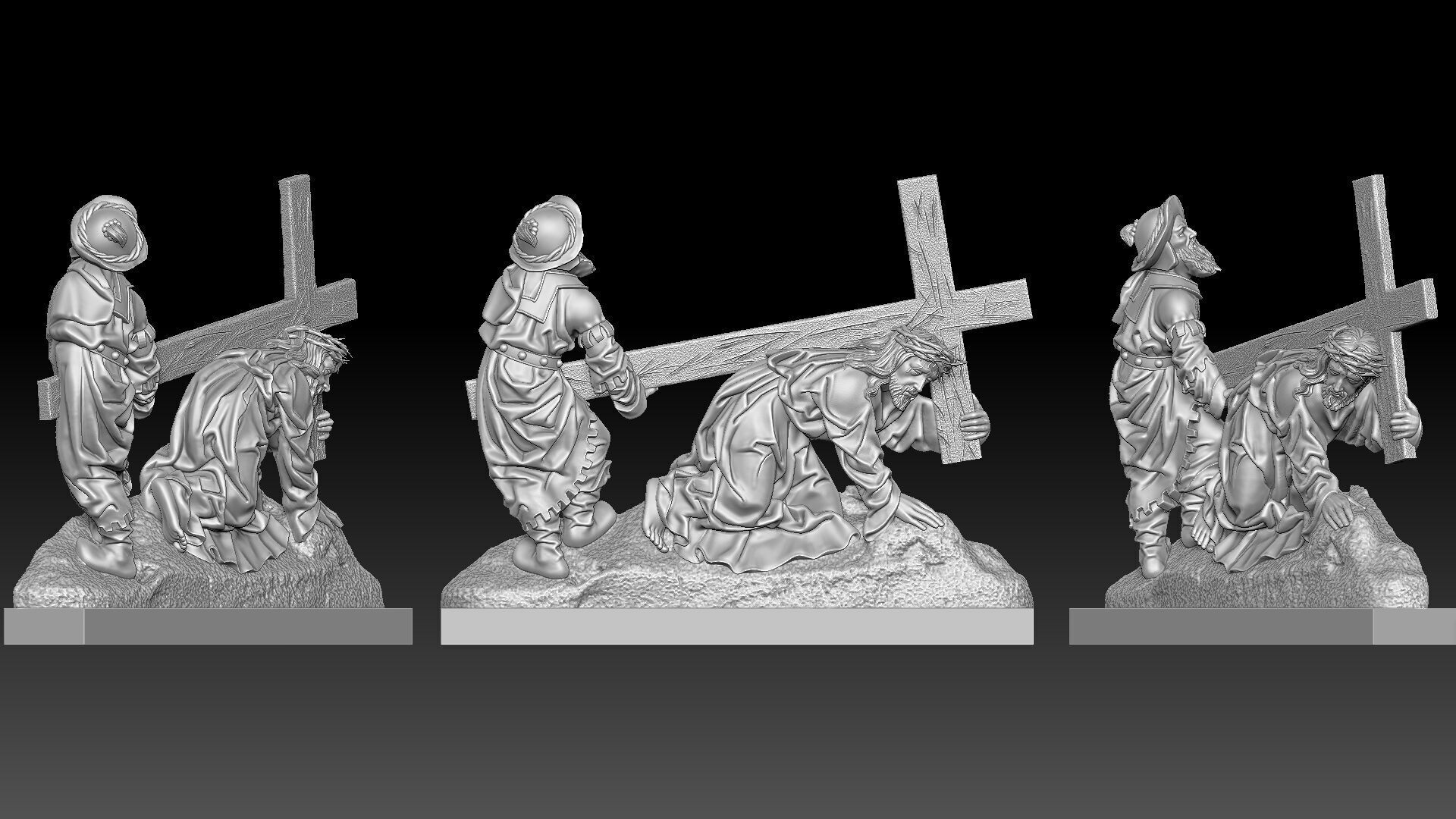Jesus Christ carries the cross 3D print model_4