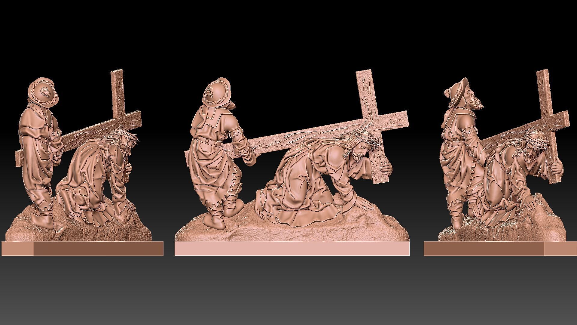 Jesus Christ carries the cross 3D print model_5