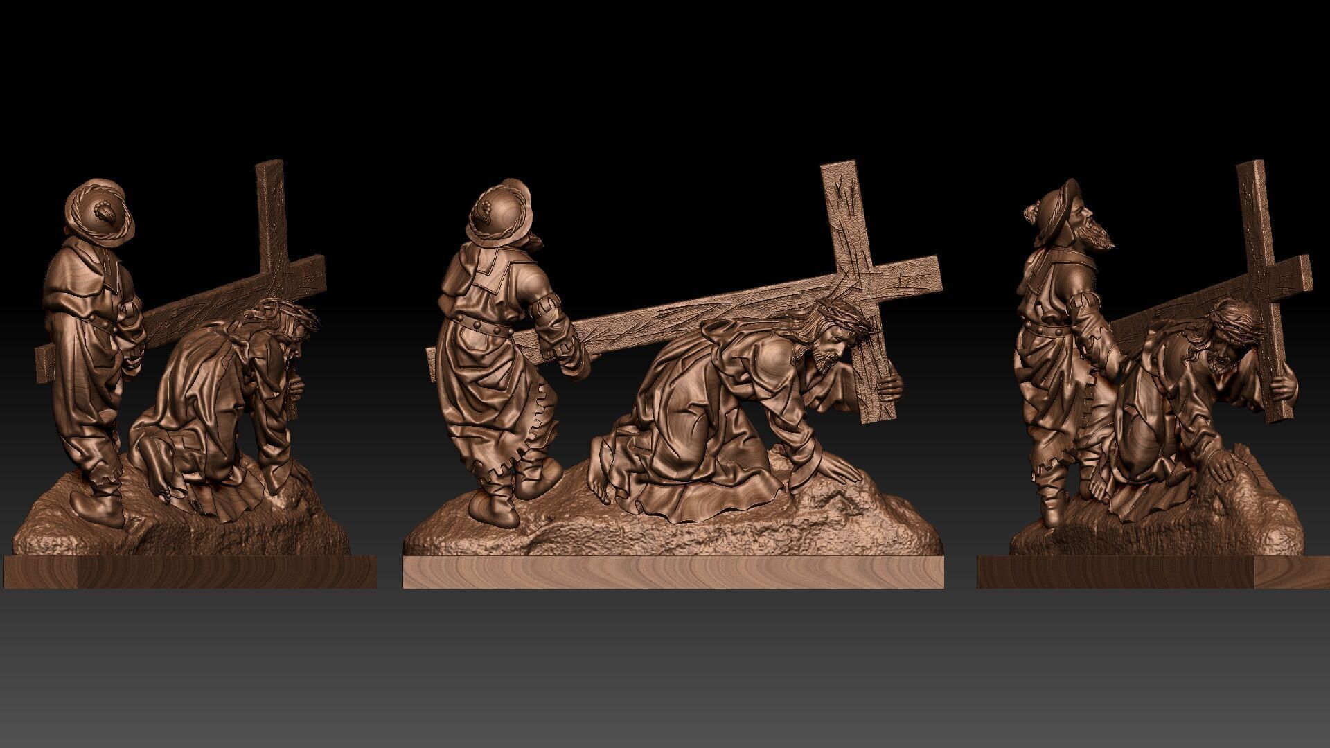 Jesus Christ carries the cross 3D print model_10