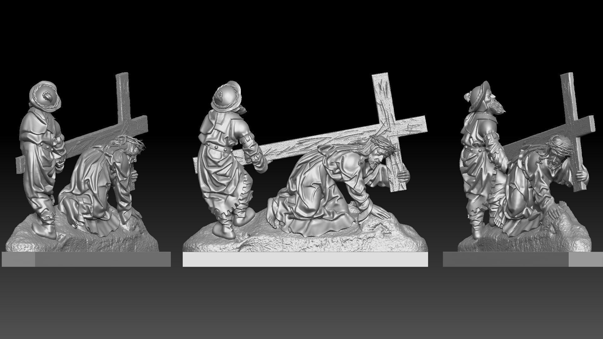 Jesus Christ carries the cross 3D print model_6