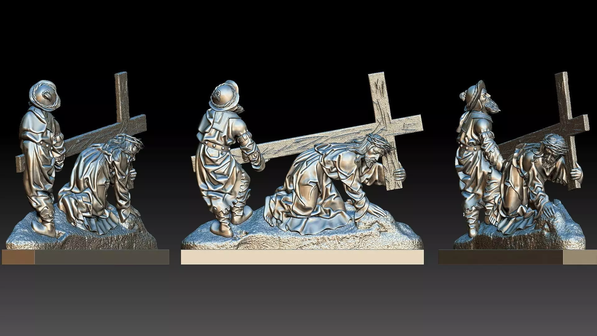 Jesus Christ carries the cross 3D print model_0