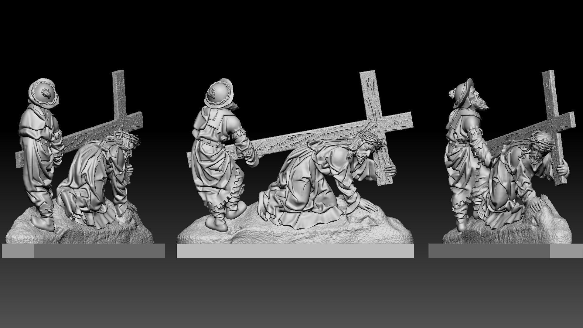 Jesus Christ carries the cross 3D print model_9