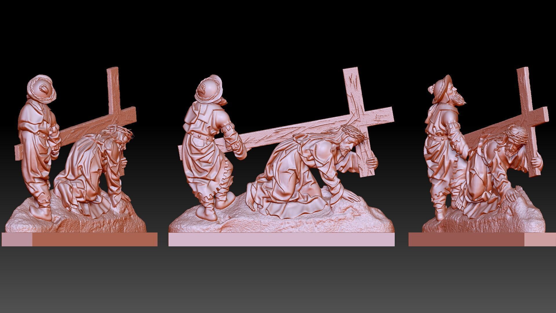 Jesus Christ carries the cross 3D print model_8