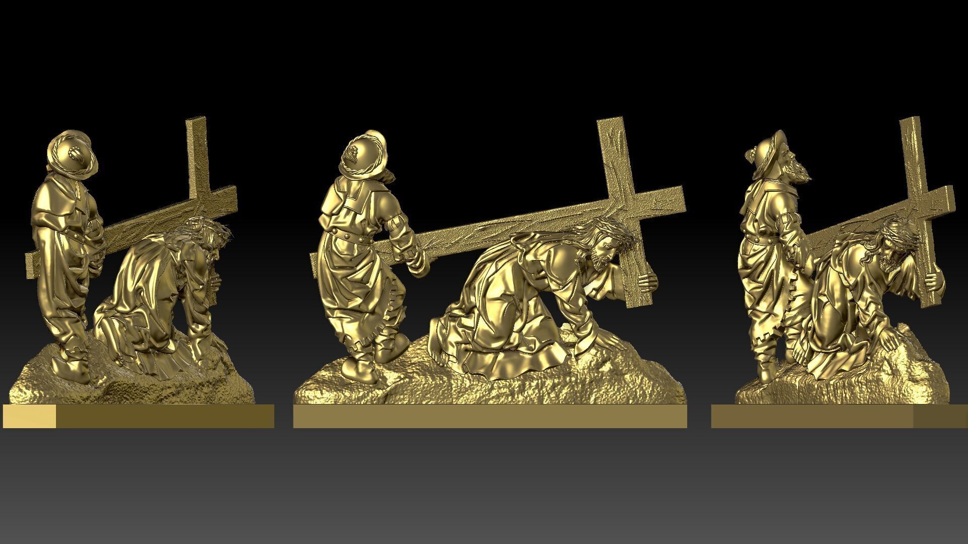 Jesus Christ carries the cross 3D print model_7