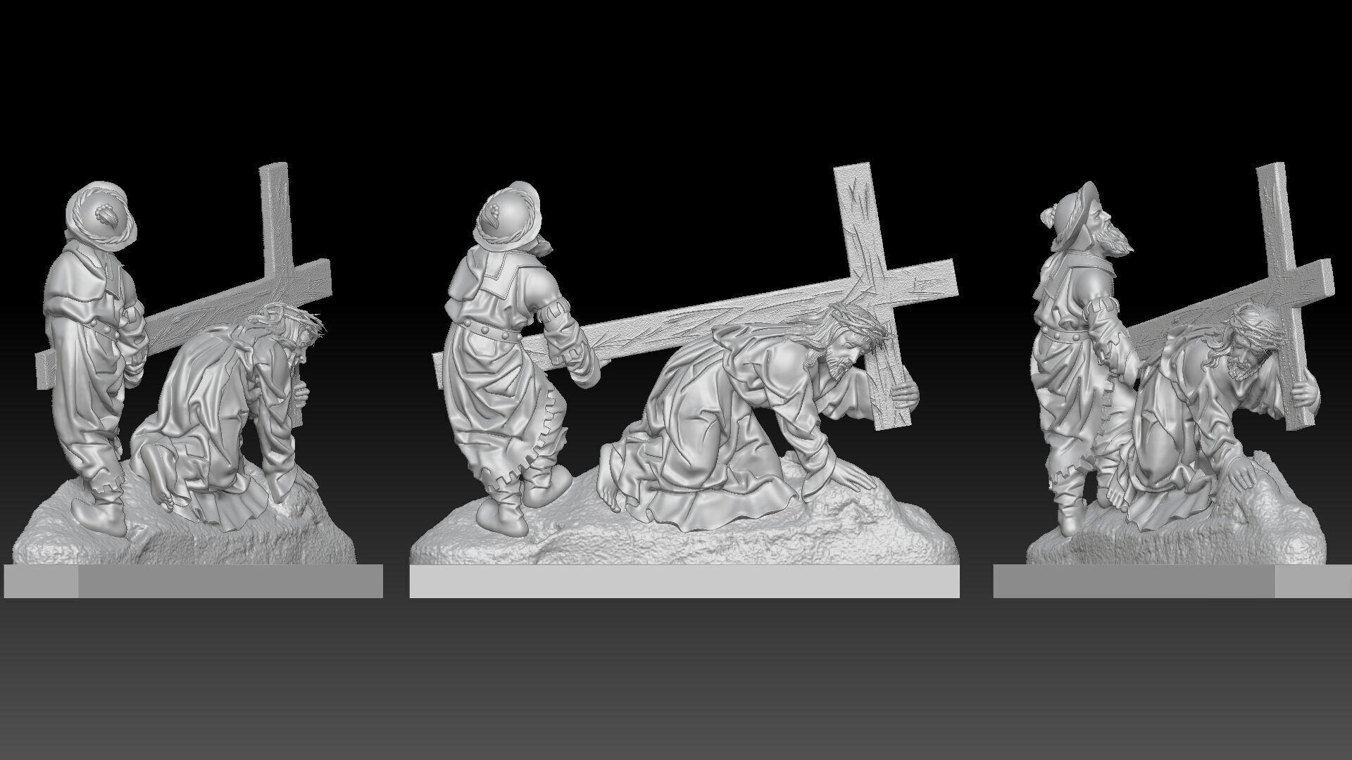 Jesus Christ carries the cross 3D print model_3